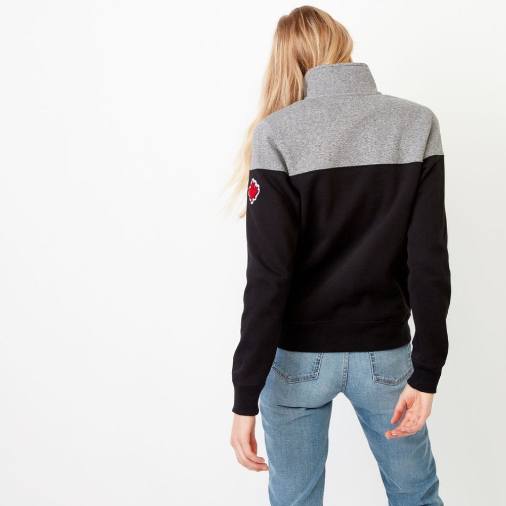 Roots Canada 1/4 Zip Stein Colourblock Sweater - Picture 3 of 12